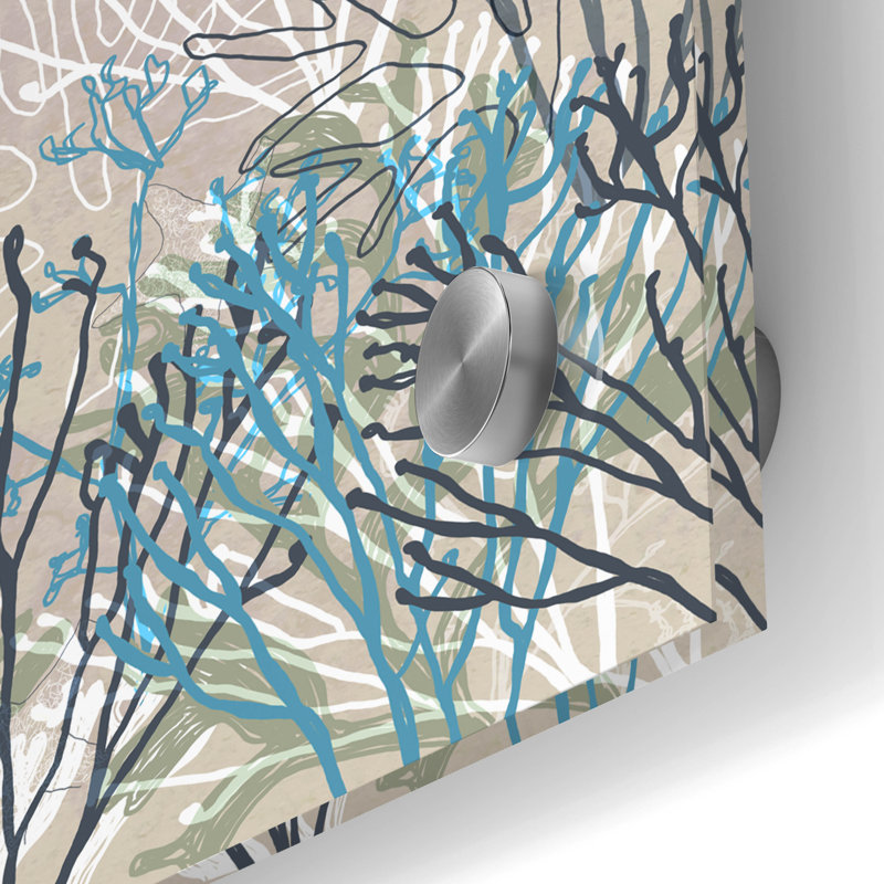 Surf and Sand Corals 10 'par Sabrina Balbuena, art mural en verre acrylique, H 24 po x l 24 po x P 0,2 po