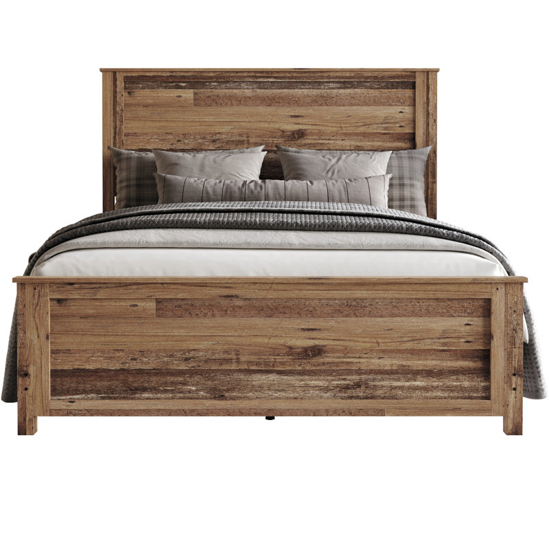Ensemble de chambre à coucher 4 pièces Vereen, Chêne rétro, Grand
