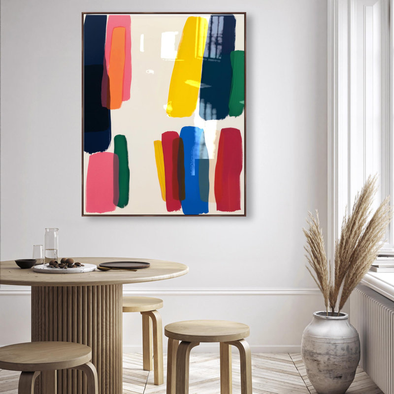 Oliver Gal CaliSunset Abstract - Hand-Applied Glass Coat Framed Canvas Art, 45" H x 36" W, Brown