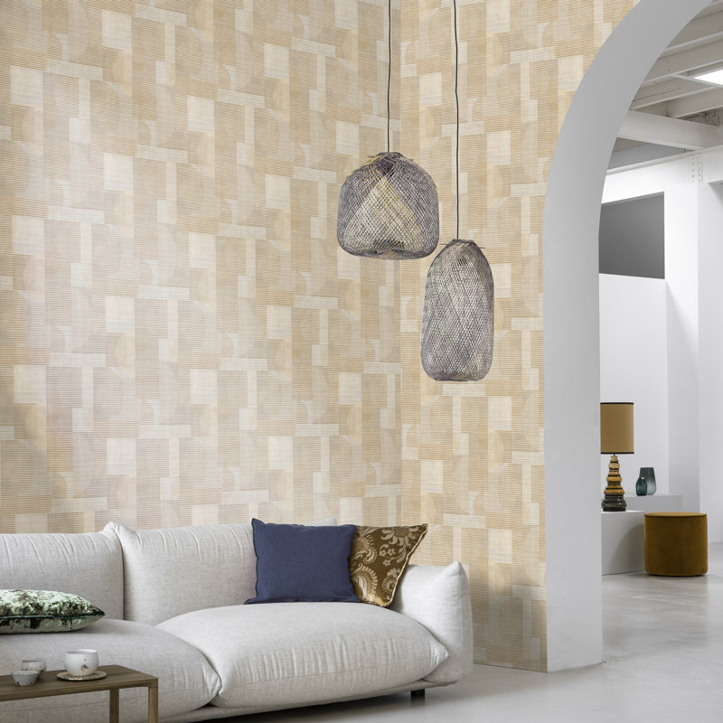 Papier peint géométrique Geo, Beige
