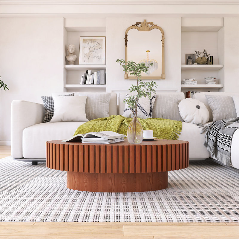 Table basse ovale en bois, Naturel
