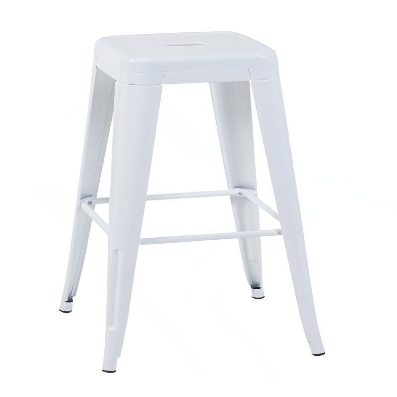 Tabouret à hauteur de comptoir 30 po, ensemble de 4 tabourets de bar en métal sans dossier, non empilable, amovible et facile à assembler, permettant d'économiser de l'espace pour un îlot de cuisine / bar / café / salle à manger