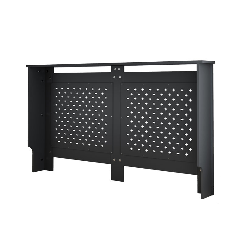 Couvercle de radiateur en panneau de fibres à densité moyenne, armoire chauffante décorative à panneau avant perforé avec tablette supérieure multifonctionnelle, enceinte de chauffage intérieure facile à assembler