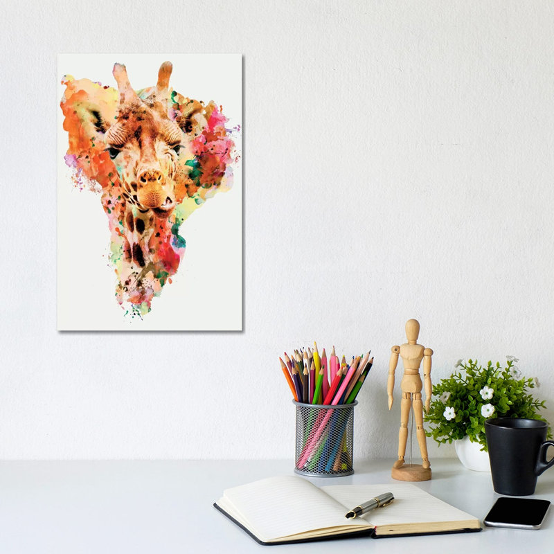 Giraffe 1 Piece Wrapped Canvas Painting, 20.32 cm H x 30.48 cm W
