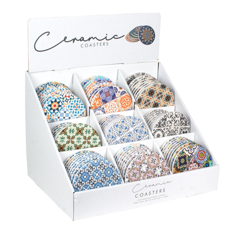 Ceramic Round 12 Piece Coaster Set
