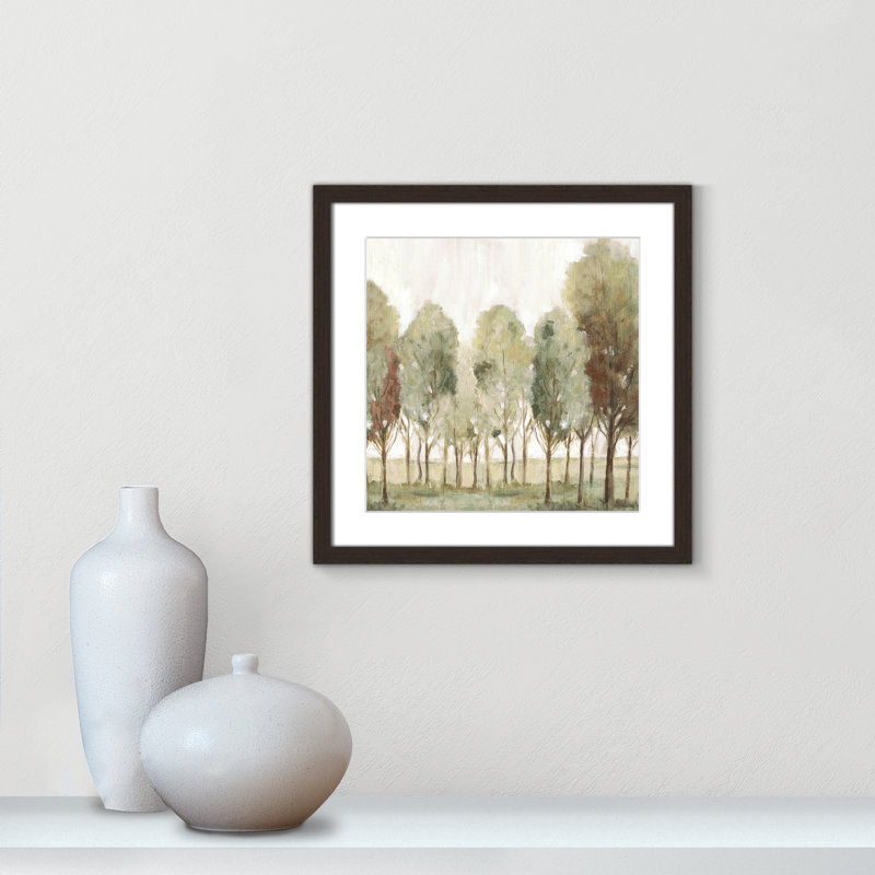«Silent Fall I Print» par Eva Watts, Noyer à grain ouvert, Imprimé mat, L 17 po x H 17 po