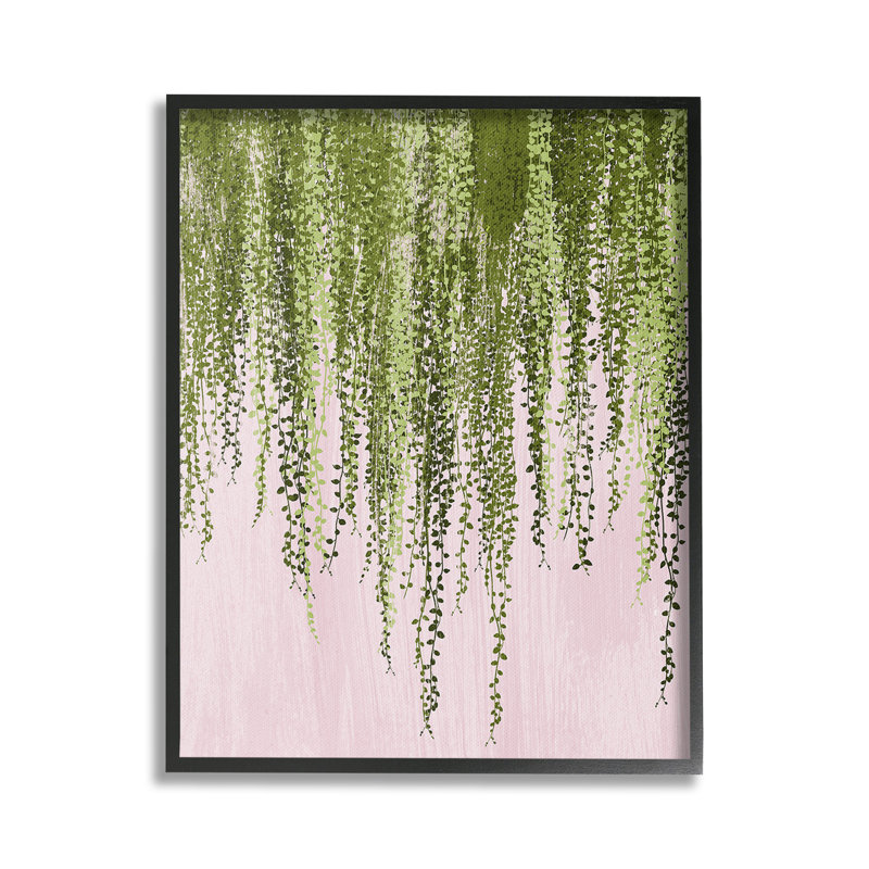 Saule, feuilles, rose, estampe numérique, art, Giclée encadrée blanc bord de mer, H 20 po x l 16 po