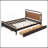 Wooden Storage Platform Bed, With 2 Big Drawers, T-XL Size Trundle-1393018196