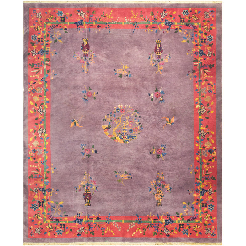 Tapis chinois clair clair en laine antique