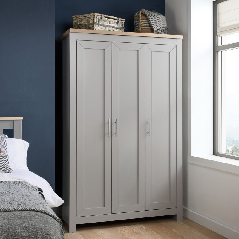Highgate 3 Door Wardrobe, Grey/Oak