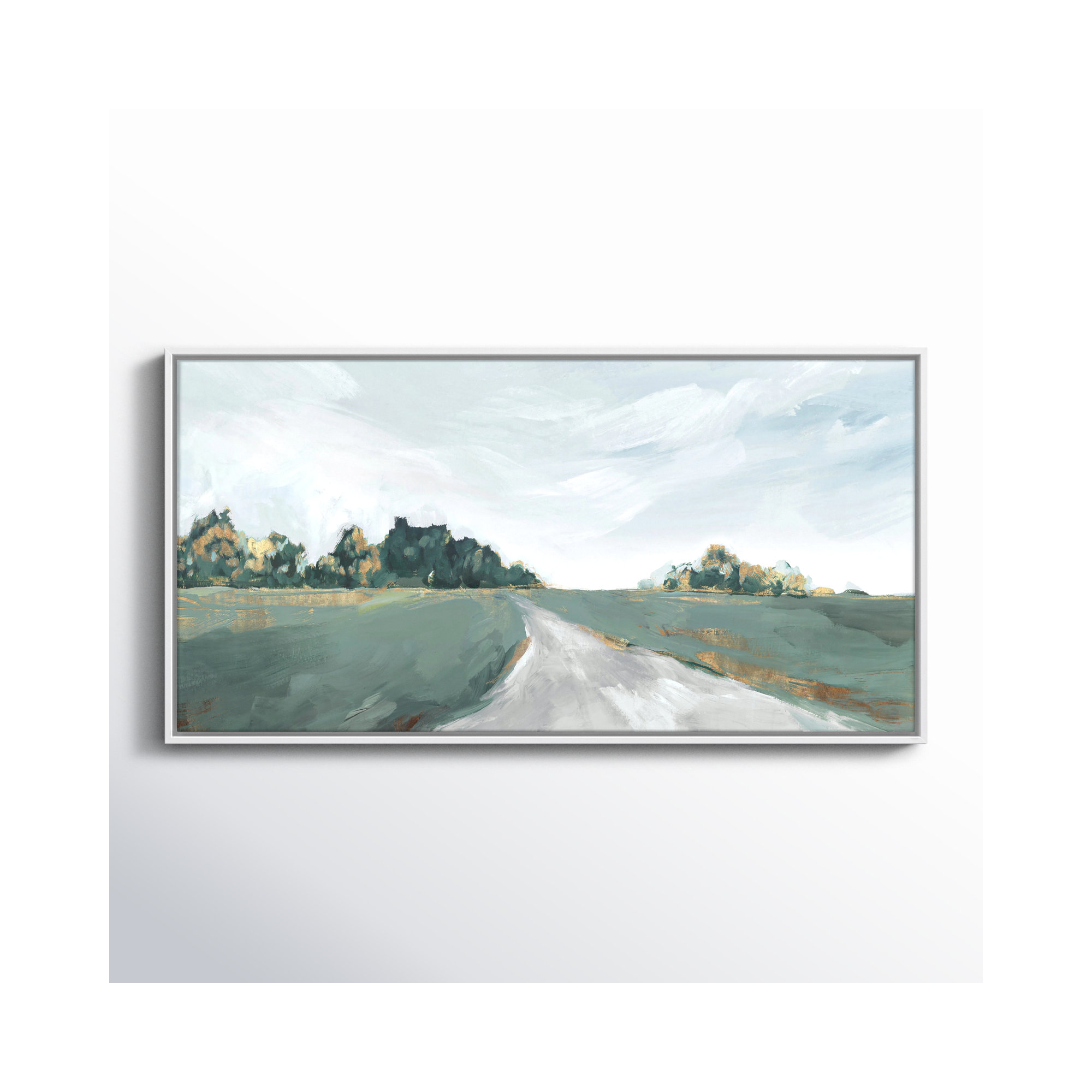 Field of Dreams by Isabelle Z - Painting Print, Picture Framed Canvas, 19.5" H x 37.5" W, Espresso