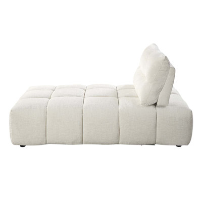 Chaise longue modulaire Loanna, lin beige
