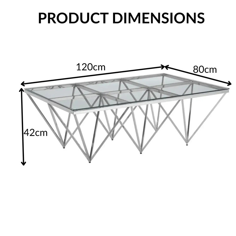 Allure Silver Base Glass Coffee Table