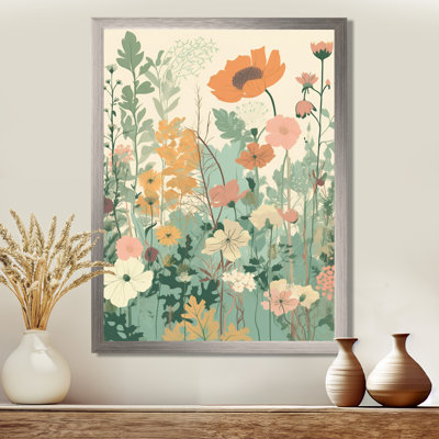 Fleurs rétro rétro au pastel rétro - reproductions de toiles botaniques abstraites