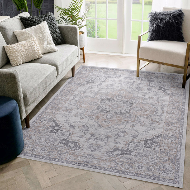6' X 9' Oriental Style Style Area Rug, Rectangle 6'7" x 7'9"