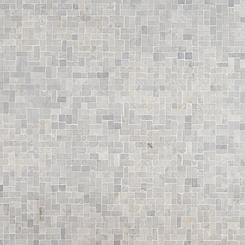 Picturesque Interlocking 11.81" x 11.81" Natural Pebblestone Mosaic Floor and Wall Tile (0.97 Sq. Ft. / Each), Gray