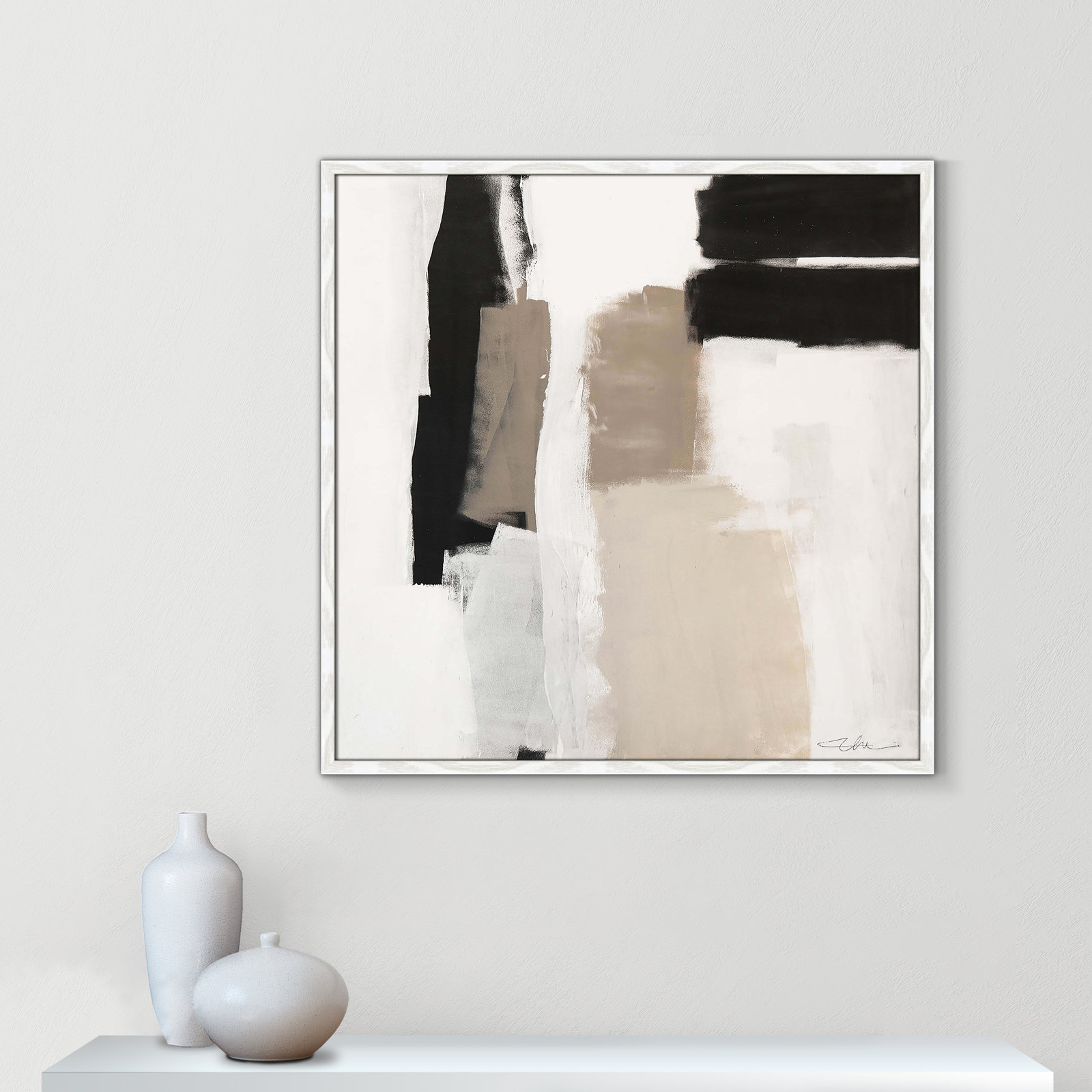 Earth Scapes II Print, 32" H x 32" W x 0.75" D, White Slim Framed