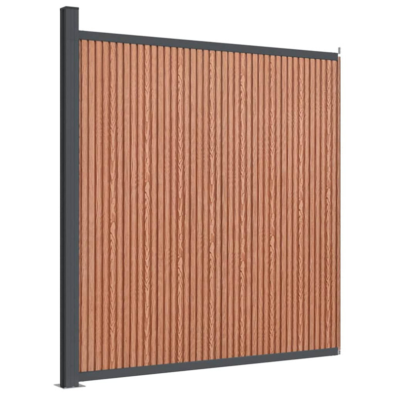 Fence Panel Set WPC, 186cm H x 173cm W, Brown
