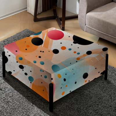 Modern Fusion Polka Dots Pattern I - Polka Dots Large Square Ottoman