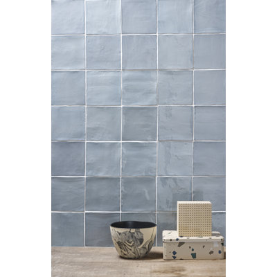 Carreau mural brillant en céramique aspect zellige Maroc 5 po x 5 po