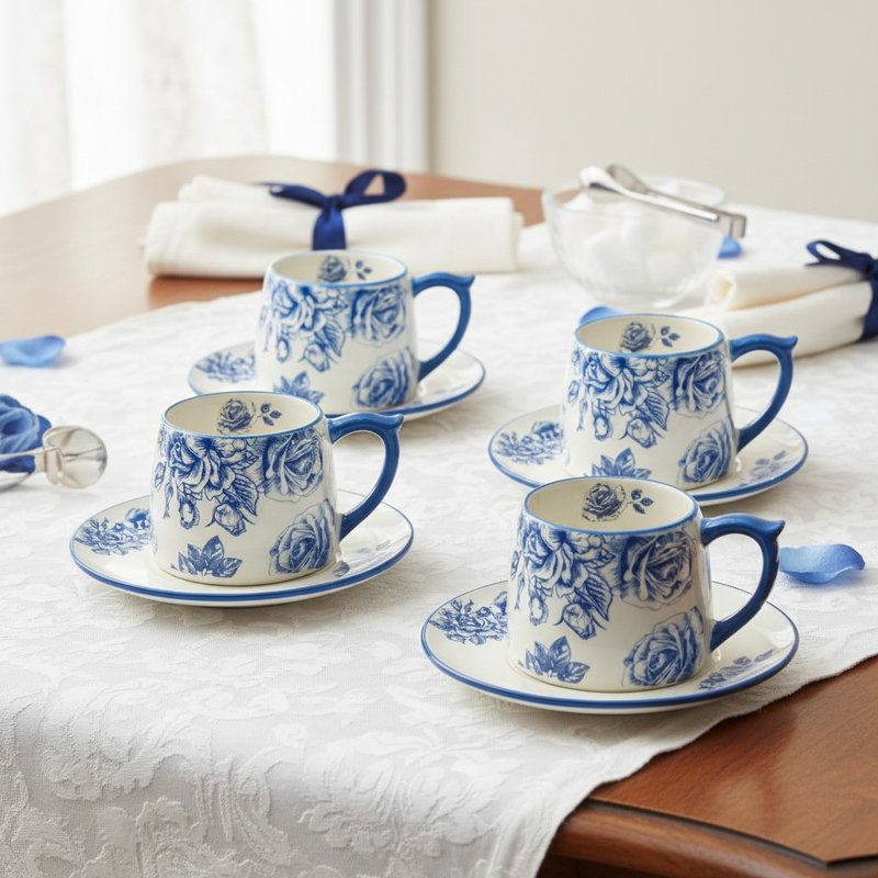 10 tasses à thé et soucoupes Bella