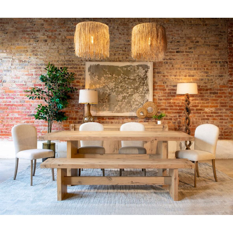 Rhett 85" Dining Table In Distressed Oak