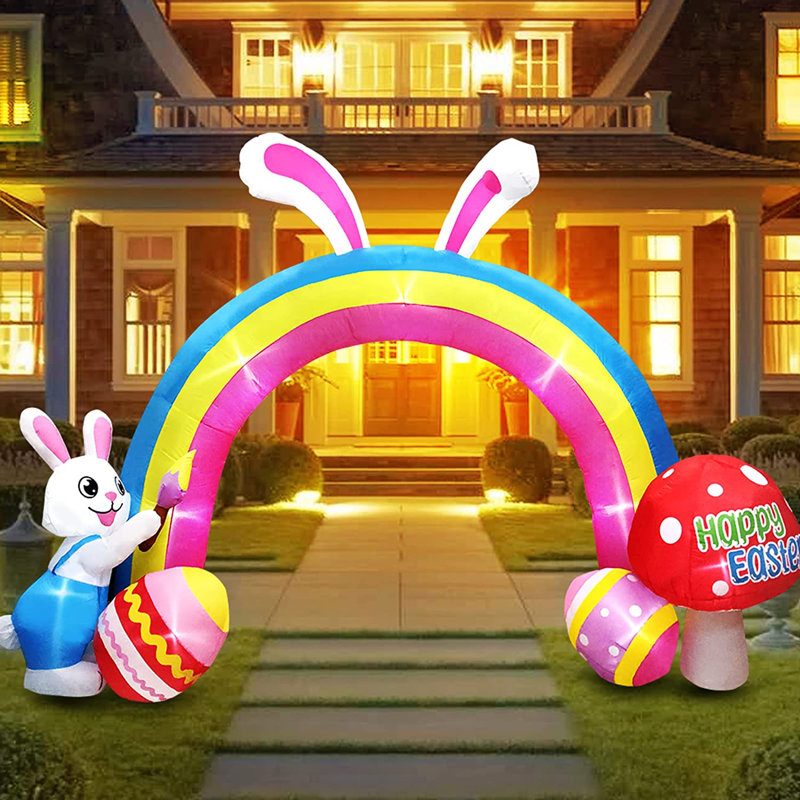 Arcade avec lapin et œufs gonflables