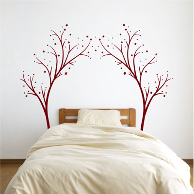 Décalcomanie murale arbres étoiles