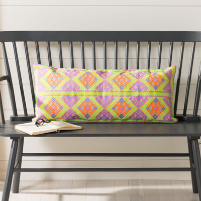 Lulu Embroidered Linen Reversible Throw Pillow