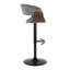 Tabouret de bar réglable 43 po Mid-Century moderne en métal noir avec repose-pieds gris (ensemble de 2)-1770453053