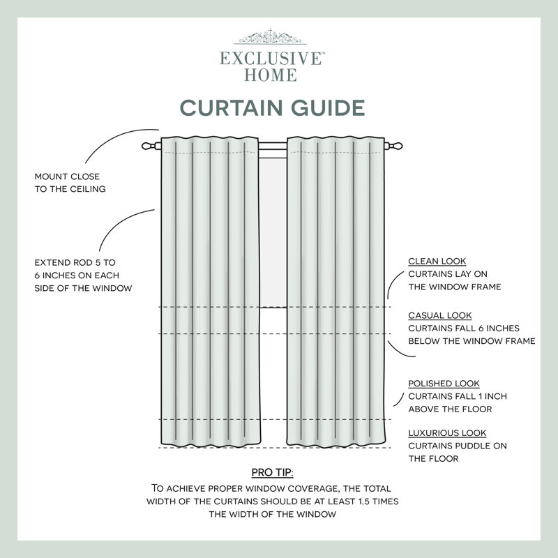 Silver Sheer Linen Look Room-Darkening Curtain Panels