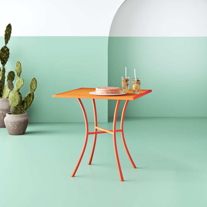 Table patio en acier de qualité commerciale de 28 po Chanea par Flash Furniture, Orange