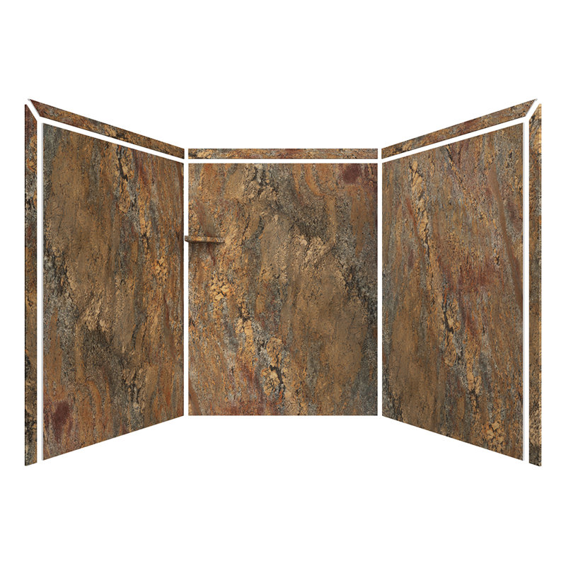 Encadrement de douche en alcôve Crema Bordeaux l 60 po x P 60 po x H 80 po FlexStone, Crème Bordeaux