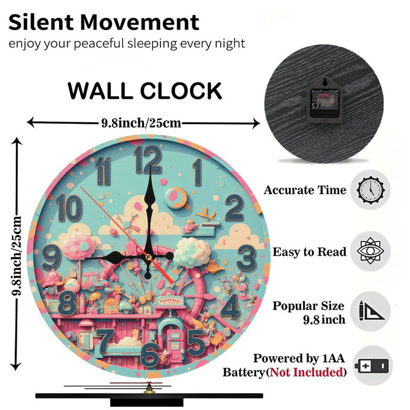 Horloge murale colorée