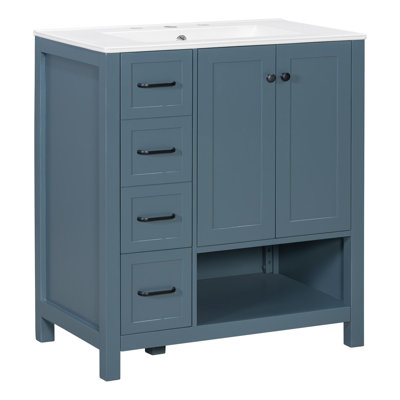 Meuble-lavabo 30 po avec deux portes et deux tiroirs