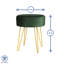 Harbour Housewares Round Velvet Footstool-97771051-97771050
