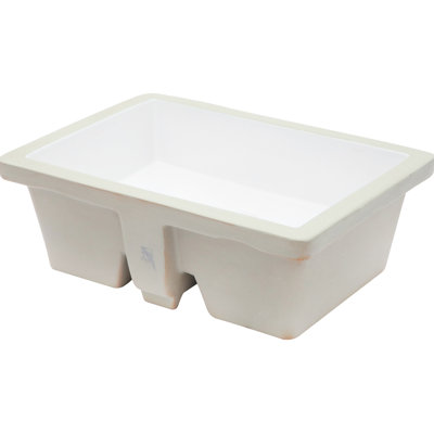 Arc Beautiful Ceramic Rectangular Undermount Bathroom Sink With Overflow - 19.5X14x6 Inch, White, Stain-, For Various Spaces Sleek White 19.5"X14", Stain , Office & Restaurant Bathrooms
