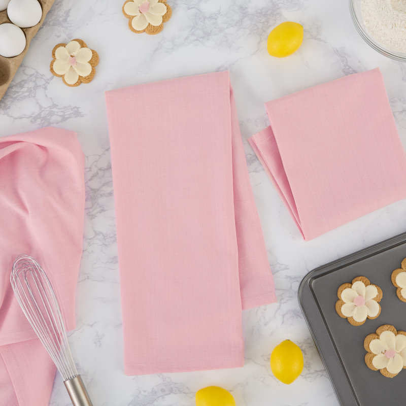 Jeté plat, Ensemble de 3, Rose