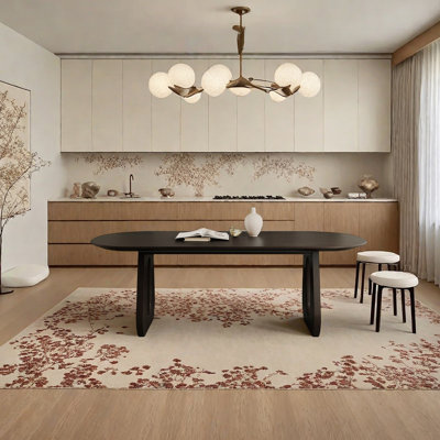 Solid wood oval practical dining table
