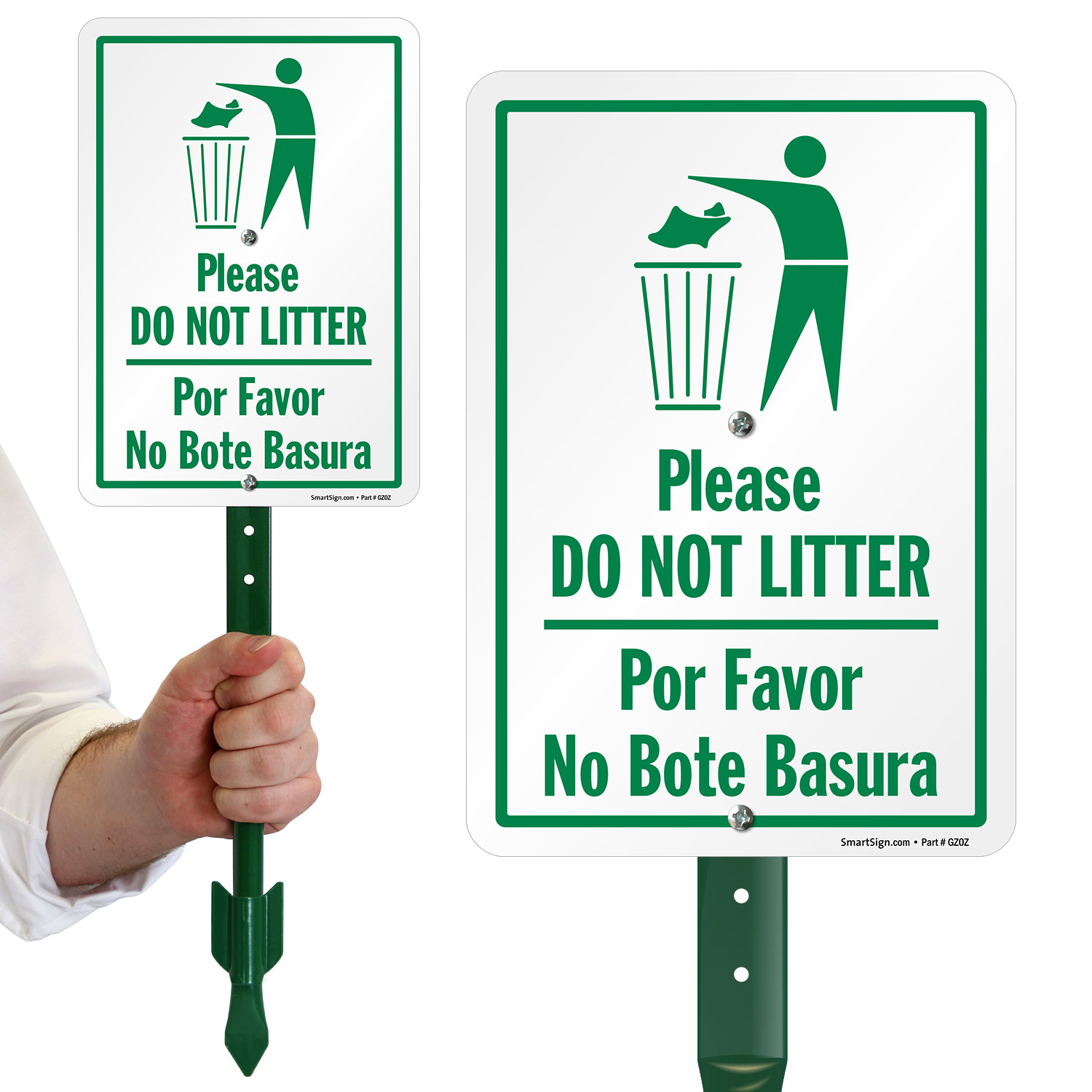 SmartSign Please Do Not Litter, Por Favour No Bote Basura (English ...