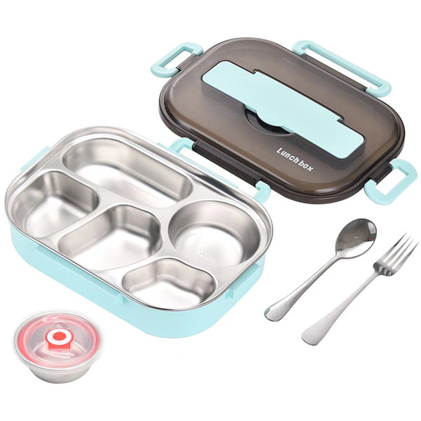 Plastic Reusable 10 Pcs Bento Box Food Storage Lunch Box 3 Slot  Microwavable