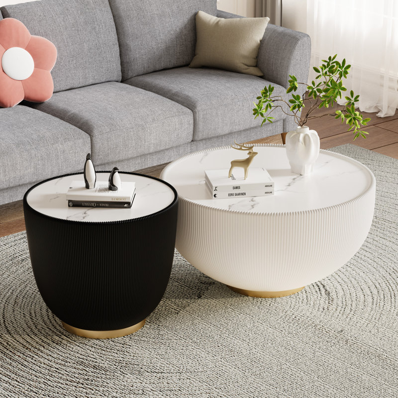 Ensemble de tables basses Modern Modern, Noir / blanc