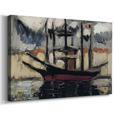 The Black Barge (or Boat on the Canal)-Henri Matisse-Gallery Wrapped Canvas-c. 1898–1899