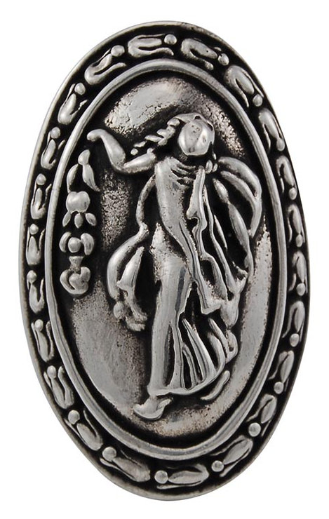 Sforza Oval Knob, Antique Silver