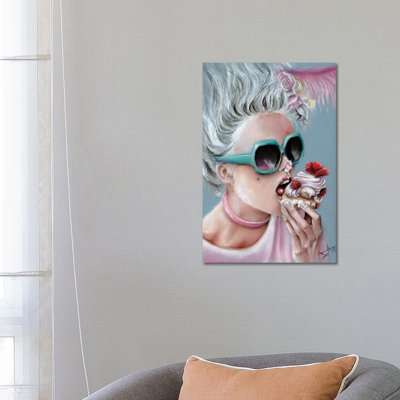 Eat Cake by Salma Nasreldin - Wrapped Canvas Print