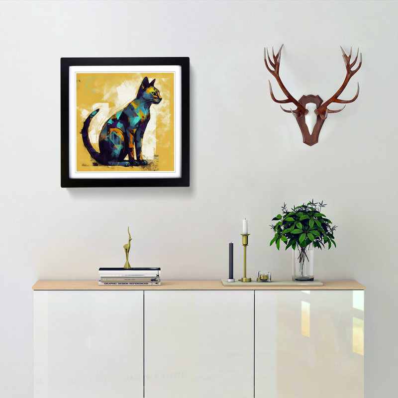 Single Picture Frame Print on Wood, Black