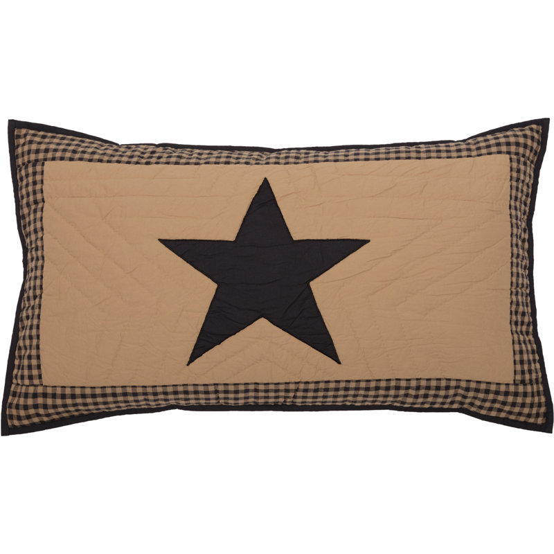 Black Check Star King Sham, King