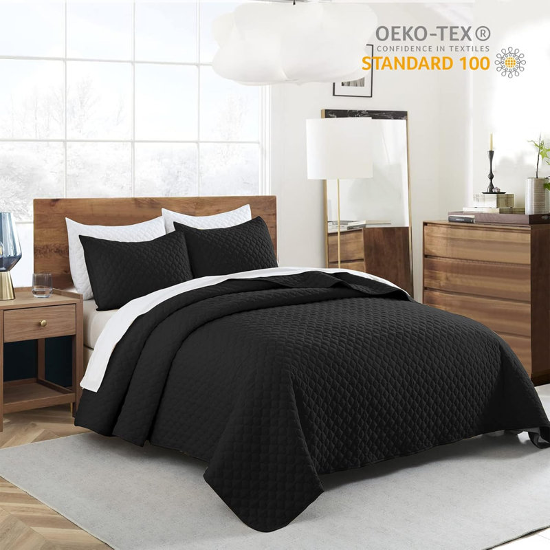 Ensemble de courtepointe pour grand lit, couvre-lit à motif de nuages, ensemble de couvre-lit matelassé en microfibre légère pour toutes les saisons, comprend 1 courtepointe et 2 taies décoratives