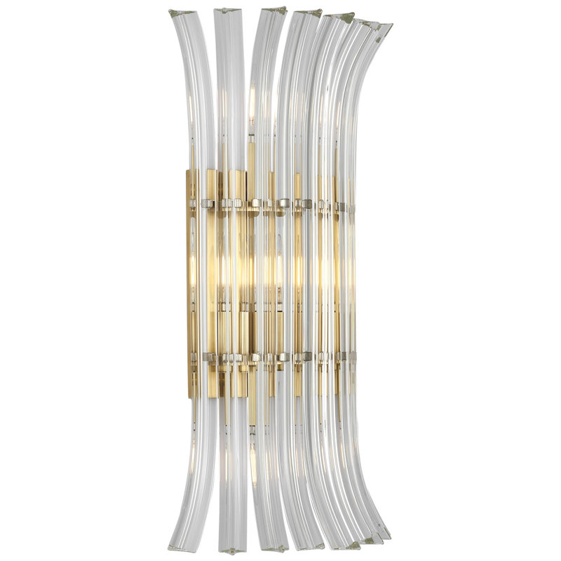 AERIN Rhine 21" Sconce with Crystal, Hand-Rubbed Antique Brass