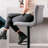 Upholstered Adjustable Height Counter Stool with Metal Frame